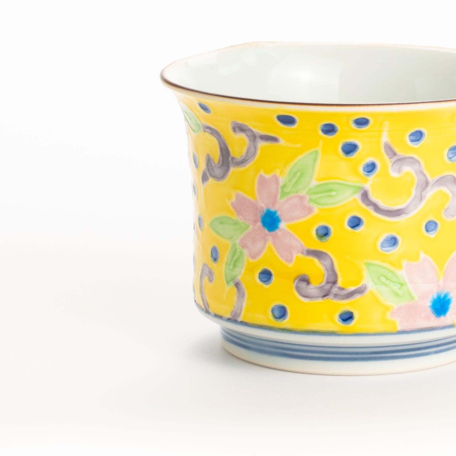 小鉢　黄交趾一閑人 桜　秀峰堂 KOTOPOTTER