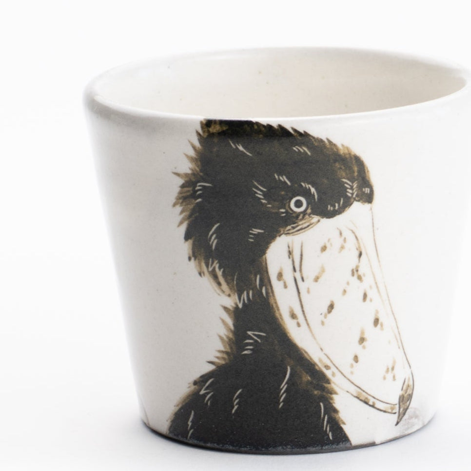 蕎麦猪口　ハシビロコウA　澤田卓伸 - Handcrafted Japanese pottery from Kyoto - Kyo ware / Kiyomizu ware.