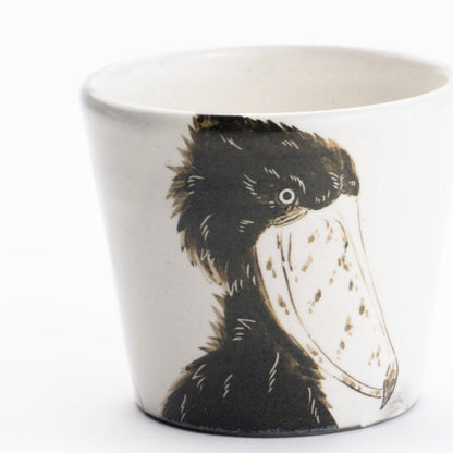 蕎麦猪口　ハシビロコウA　澤田卓伸 - Handcrafted Japanese pottery from Kyoto - Kyo ware / Kiyomizu ware.