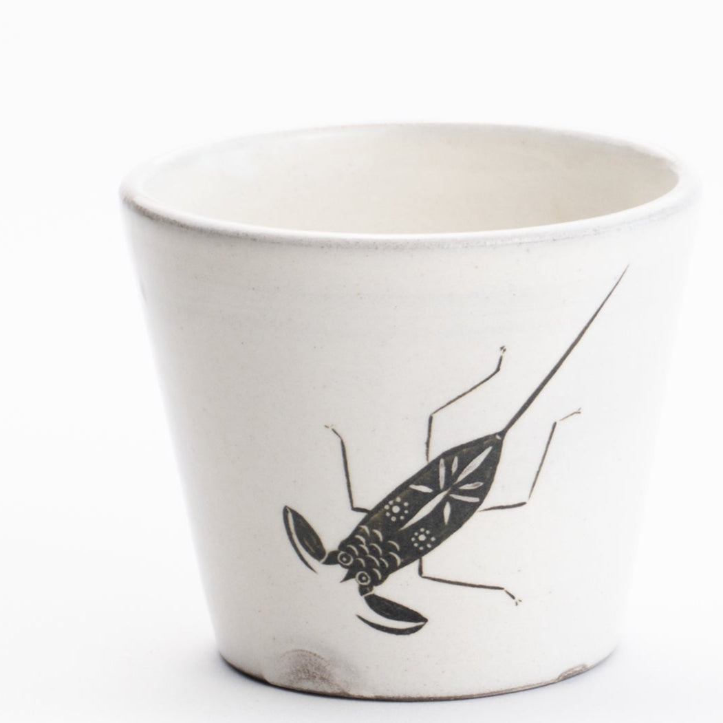 蕎麦猪口　昆虫(タイコウチ)　澤田卓伸 - Handcrafted Japanese pottery from Kyoto - Kyo ware / Kiyomizu ware.