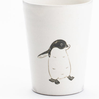 タンブラー　アデリーペンギン　澤田卓伸 - Handcrafted Japanese pottery from Kyoto - Kyo ware / Kiyomizu ware.