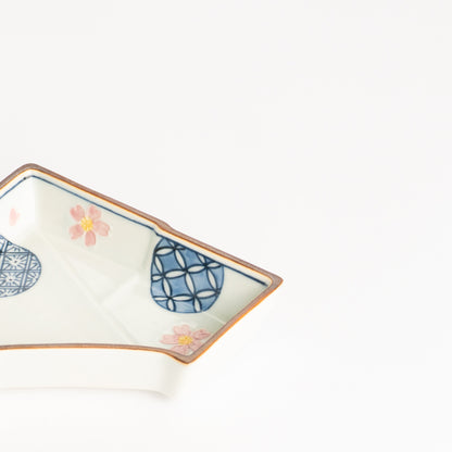 小鉢　桜小紋 のし型　秀峰堂 KOTOPOTTER