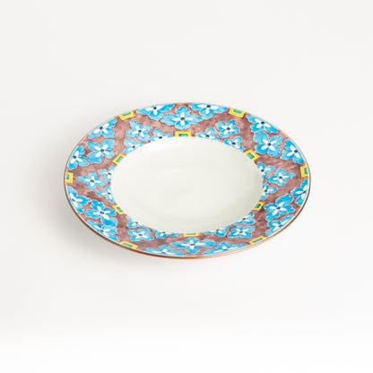 五寸皿　交趾有職紋 青　秀峰堂 KOTOPOTTER
