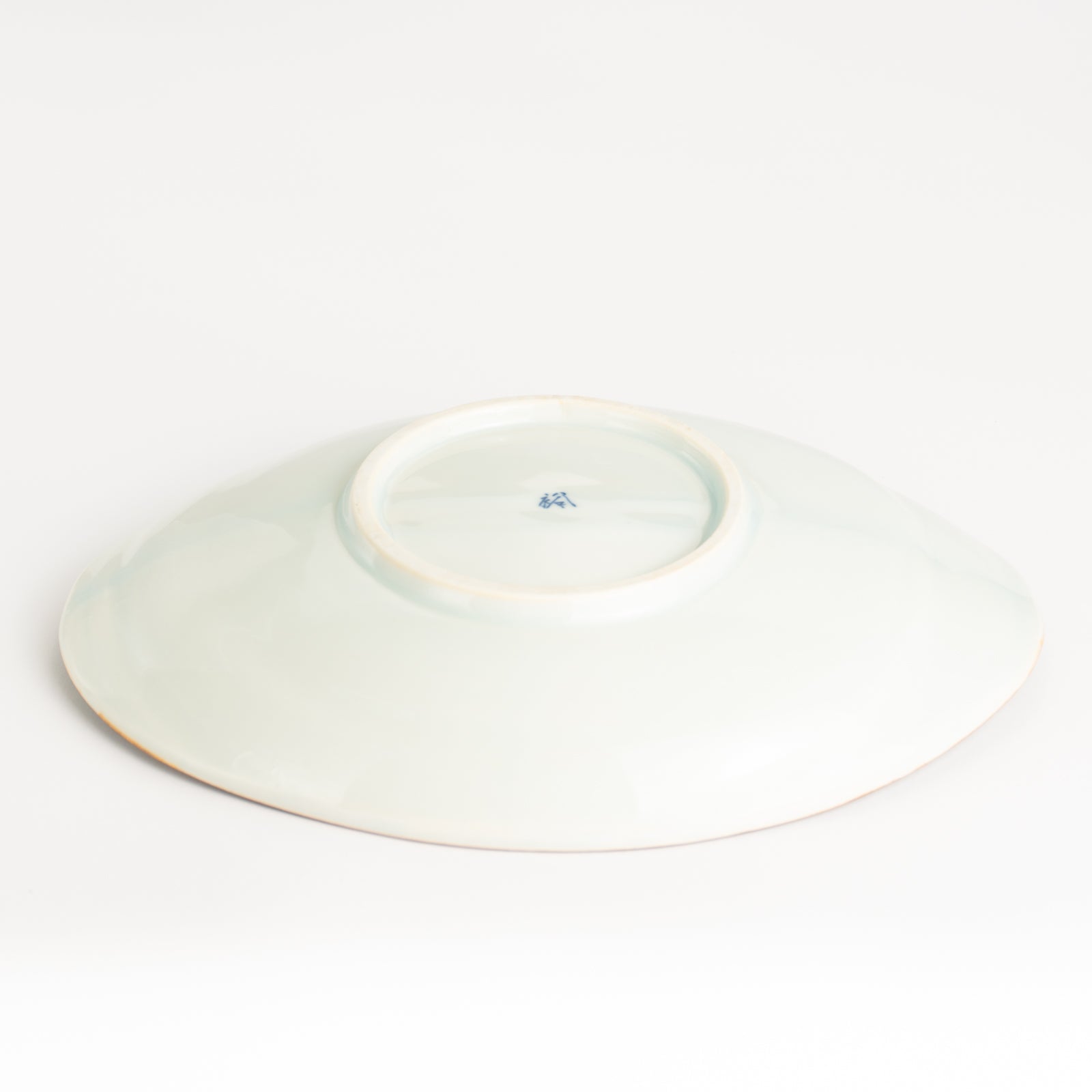 だ円皿　交趾 草花紋唐子　秀峰堂 KOTOPOTTER