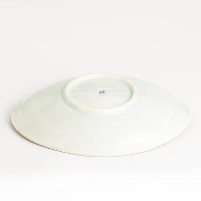 だ円皿　交趾 草花紋唐子　秀峰堂 KOTOPOTTER