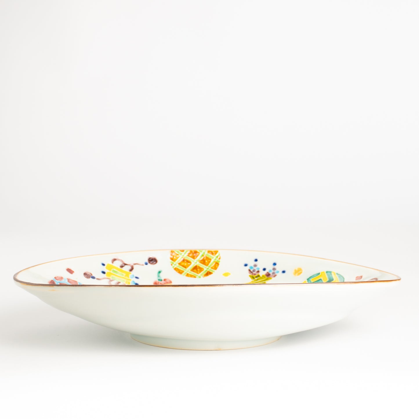 だ円皿　交趾 丸紋宝尽くし　秀峰堂 KOTOPOTTER