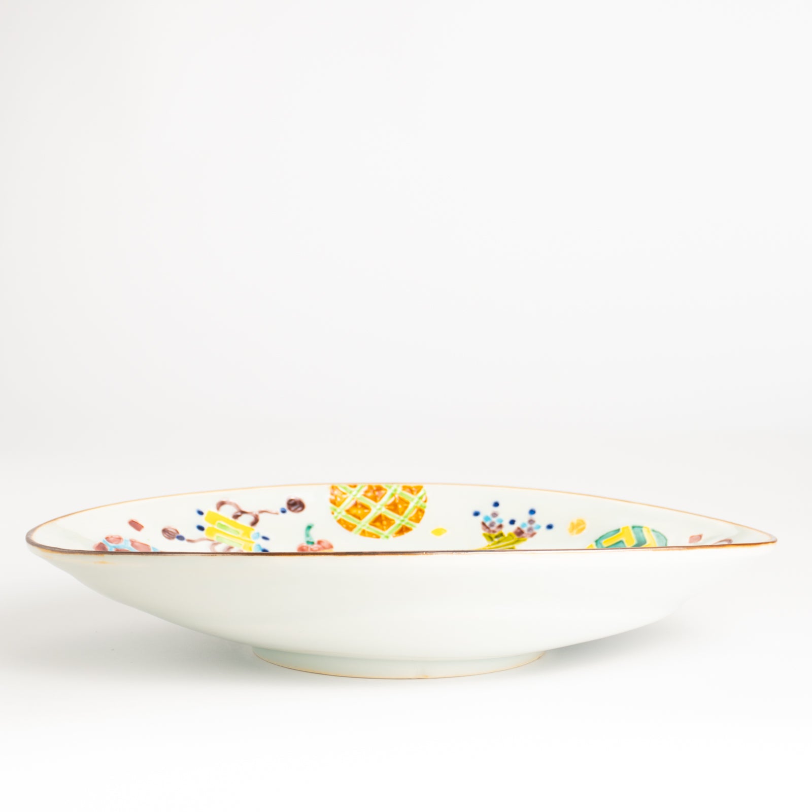 だ円皿　交趾 丸紋宝尽くし　秀峰堂 KOTOPOTTER