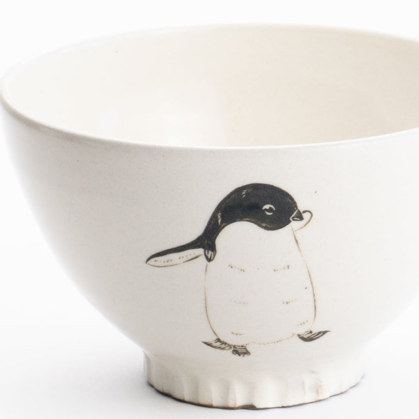 茶碗　アデリーペンギン　澤田卓伸 - Handcrafted Japanese pottery from Kyoto - Kyo ware / Kiyomizu ware.
