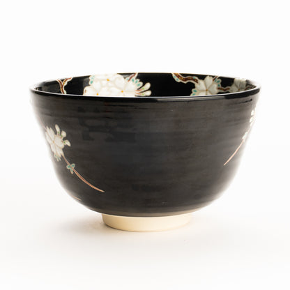 抹茶碗　黒釉枝垂れ桜　桜谷 KOTOPOTTER