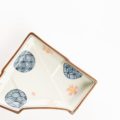 小鉢　桜小紋 のし型　秀峰堂 KOTOPOTTER