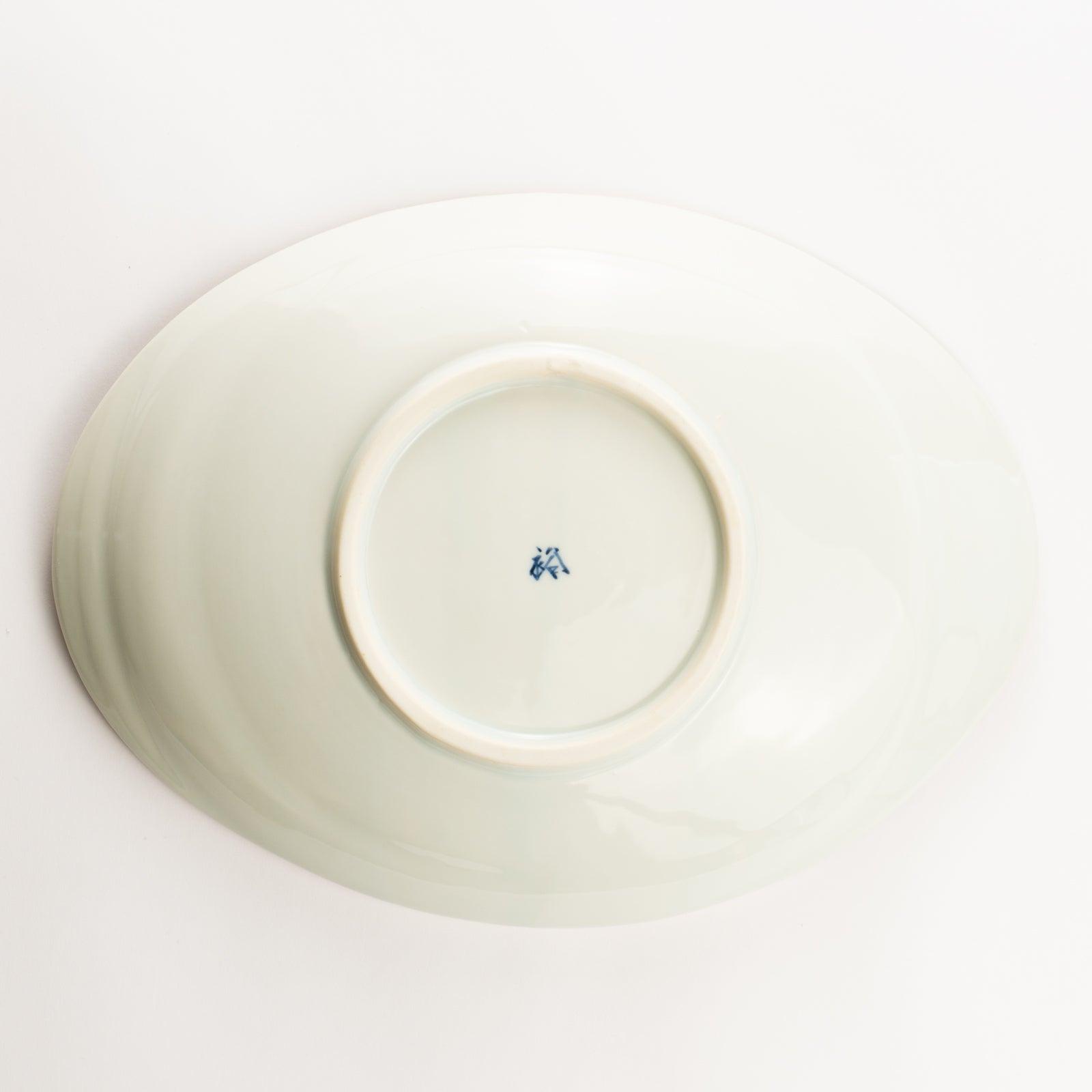 だ円皿　交趾 草花紋唐子　秀峰堂 KOTOPOTTER