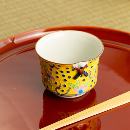 小鉢　黄交趾一閑人 桜　秀峰堂 KOTOPOTTER
