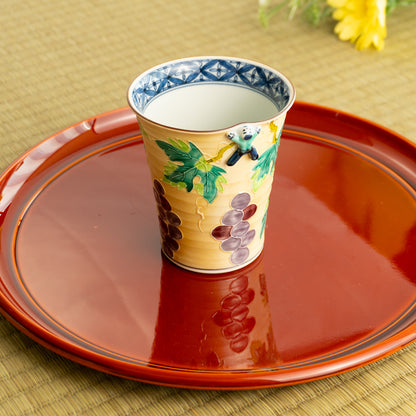 フリーカップ　銀彩交趾一閑人 葡萄　秀峰堂 KOTOPOTTER