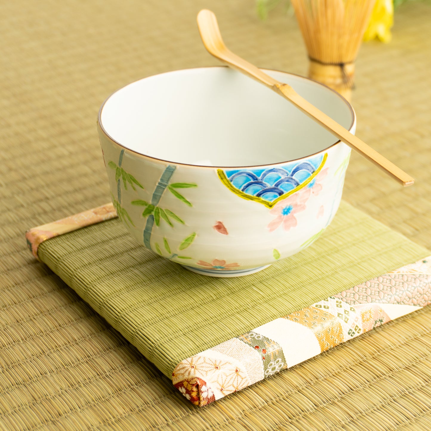 抹茶碗　交趾"竹に桜"　秀峰堂 KOTOPOTTER