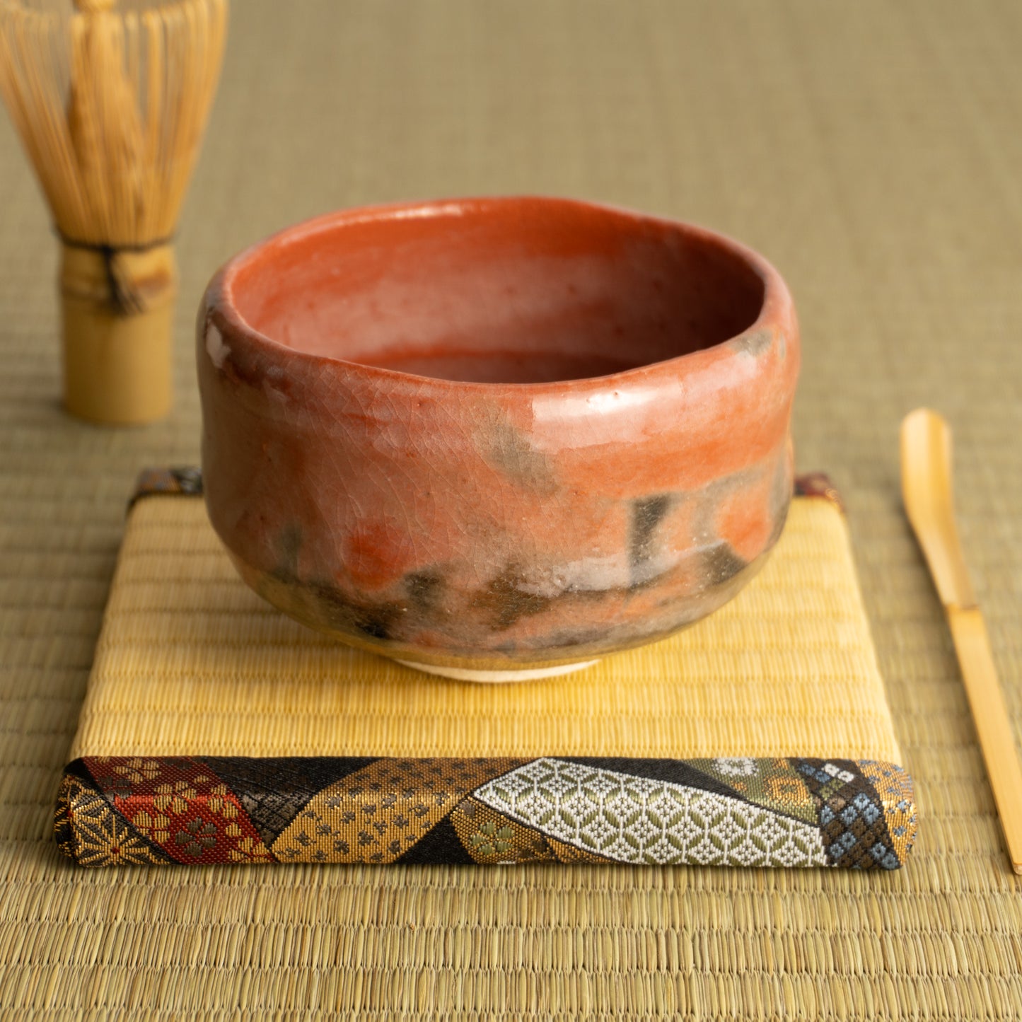 抹茶碗　赤楽"明暮写"　楽入 KOTOPOTTER
