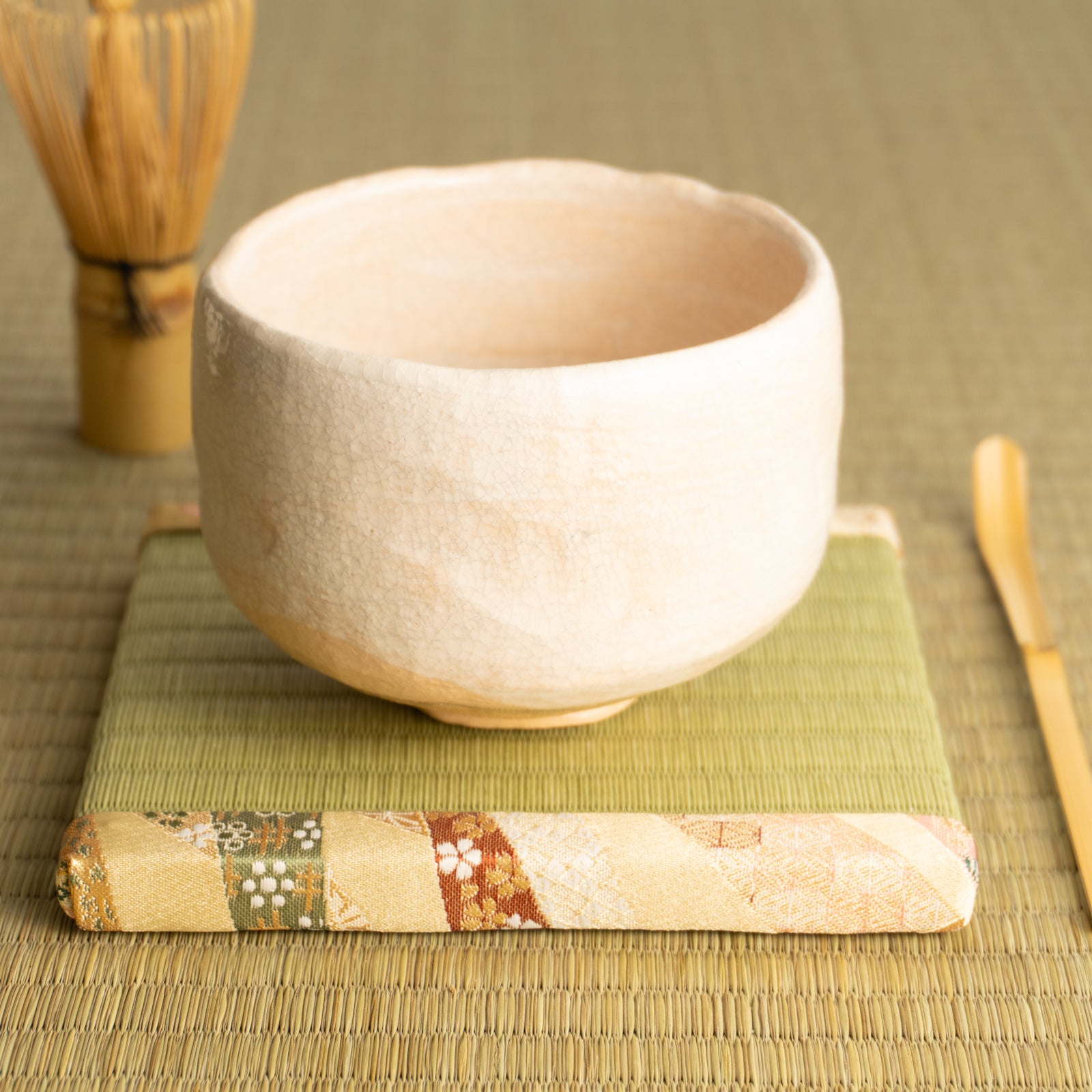 Matcha Bowl - White Raku “After Chōraku” by Rakunyu| Kyoto