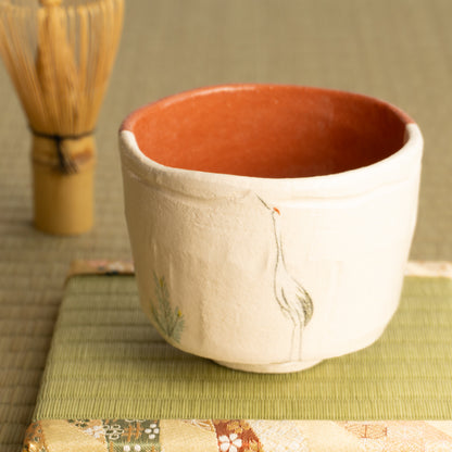 抹茶碗　楽焼"鶴松”　楽入 KOTOPOTTER