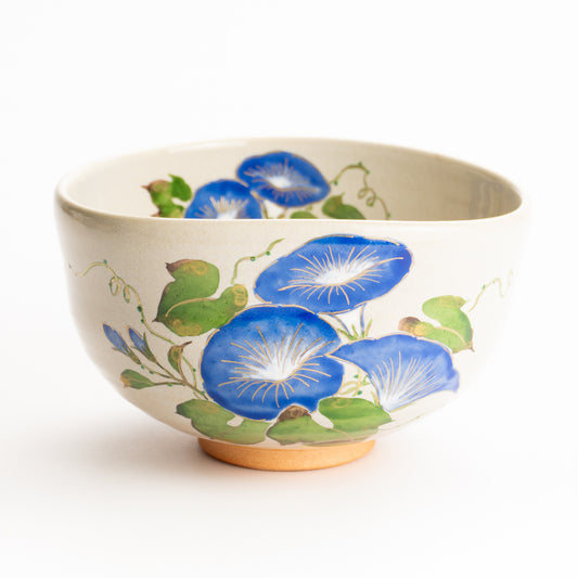 抹茶碗　灰釉"朝顔"　良二 KOTOPOTTER