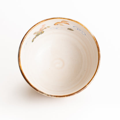抹茶碗　灰釉"金魚と流水"　良二 KOTOPOTTER