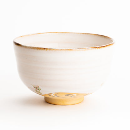 抹茶碗　灰釉"金魚と流水"　良二 KOTOPOTTER