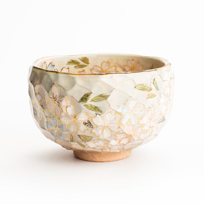 抹茶碗　色絵"桜之図"　俊山窯 KOTOPOTTER