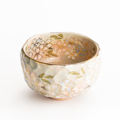 抹茶碗　色絵"桜之図"　俊山窯 KOTOPOTTER