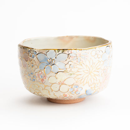 抹茶碗　色絵金彩 花詰　俊山窯 KOTOPOTTER