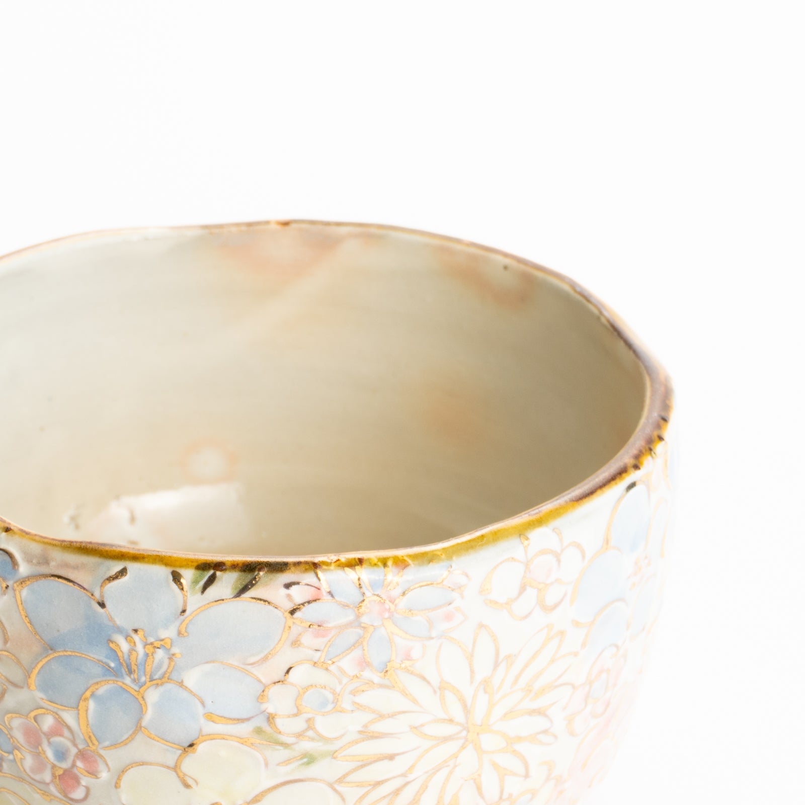 抹茶碗　色絵金彩 花詰　俊山窯 KOTOPOTTER