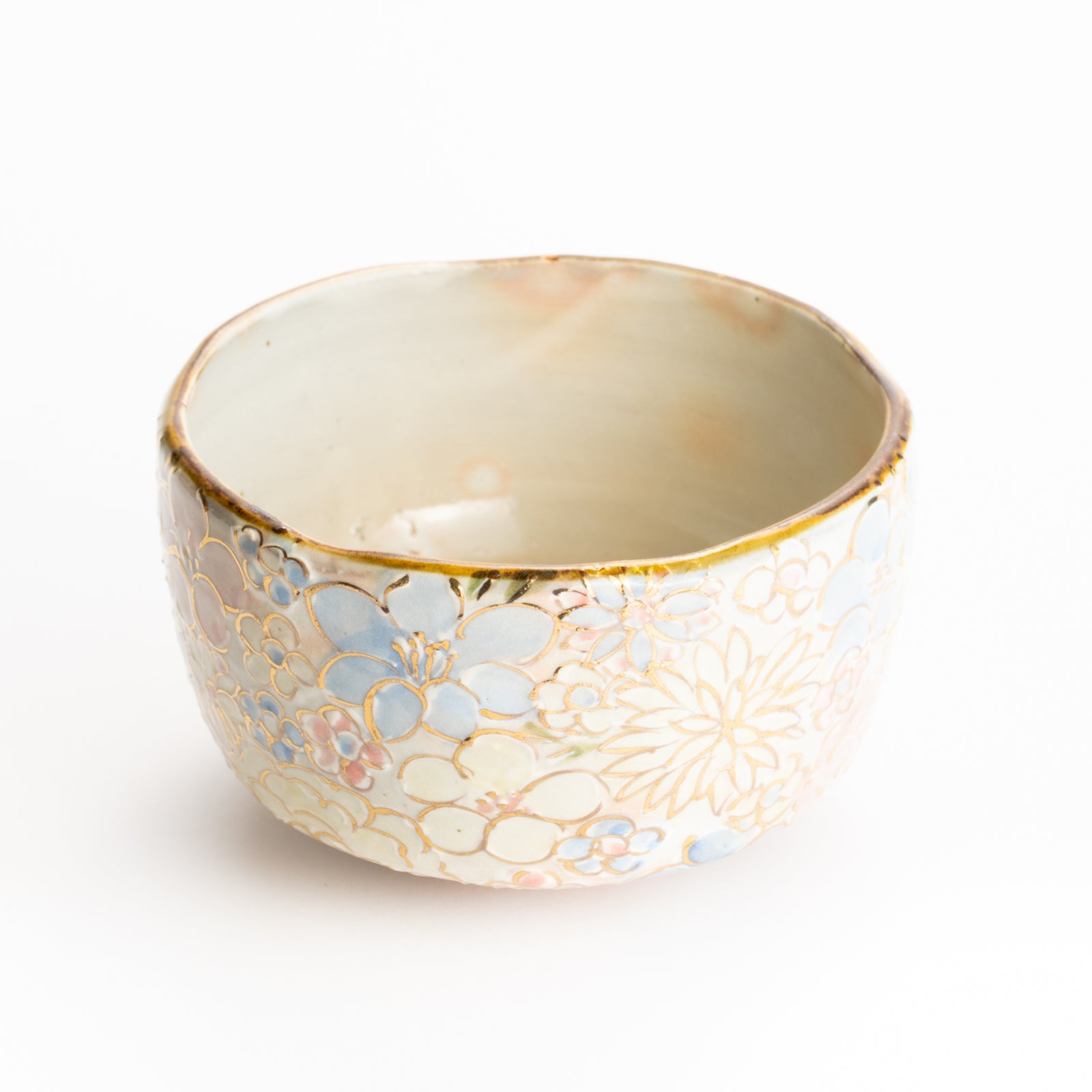抹茶碗　色絵金彩 花詰　俊山窯 KOTOPOTTER