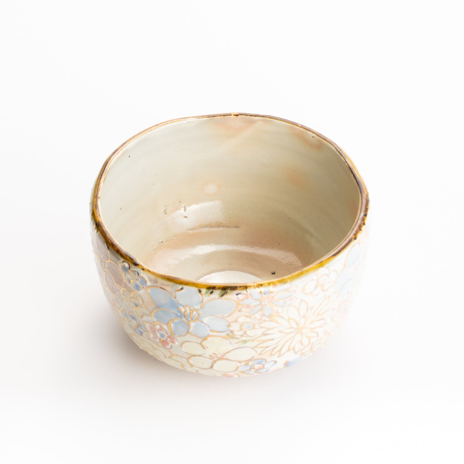 抹茶碗　色絵金彩 花詰　俊山窯 KOTOPOTTER