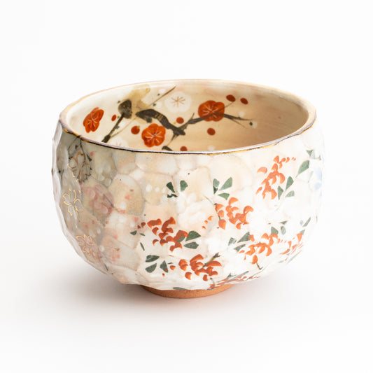 抹茶碗　色絵"四季草花"　俊山窯 KOTOPOTTER