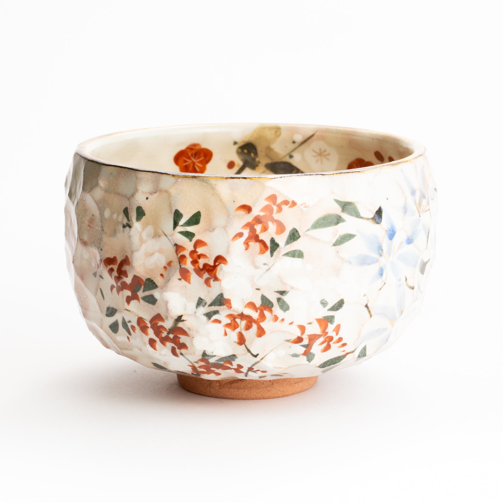 抹茶碗　色絵"四季草花"　俊山窯 KOTOPOTTER