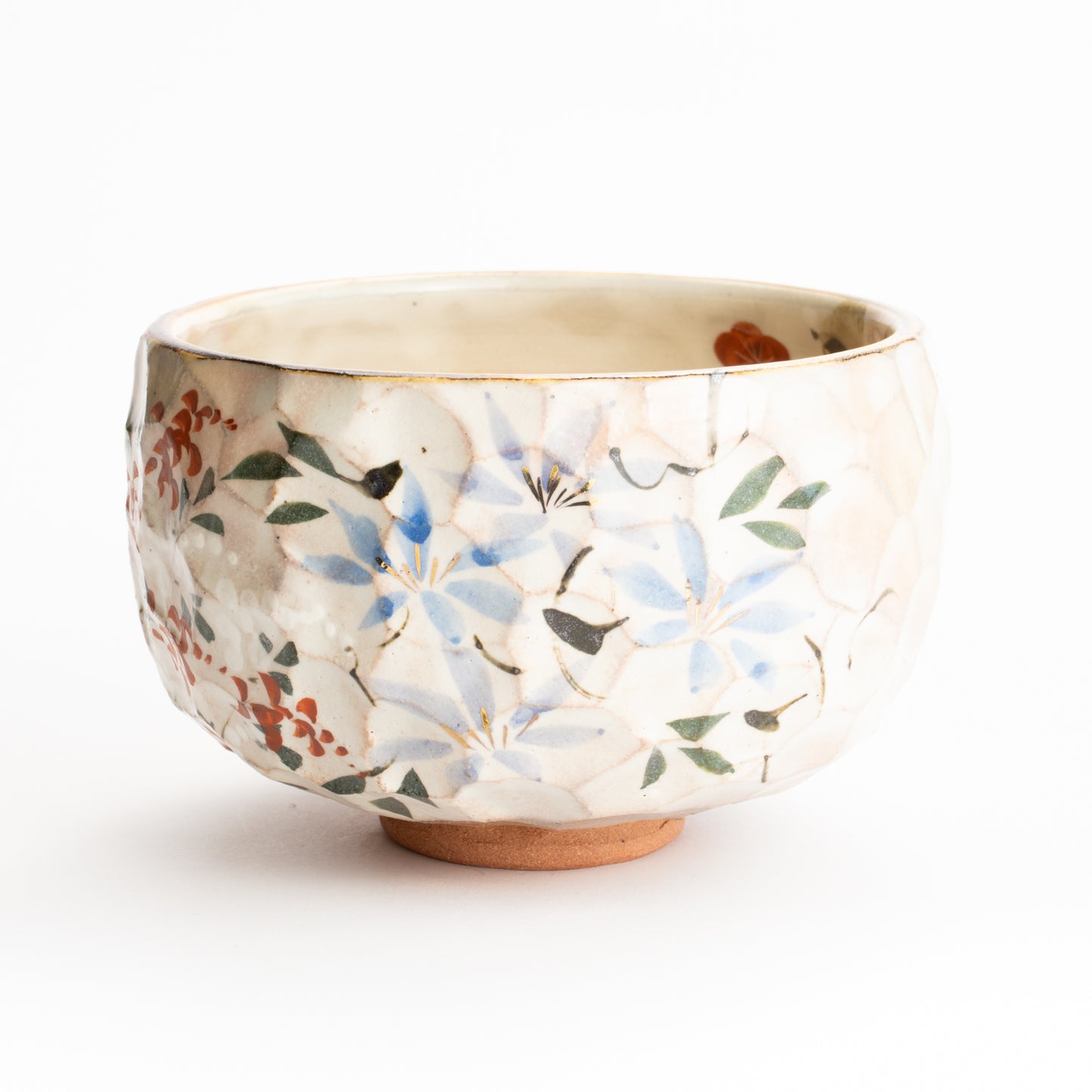 抹茶碗　色絵"四季草花"　俊山窯 KOTOPOTTER