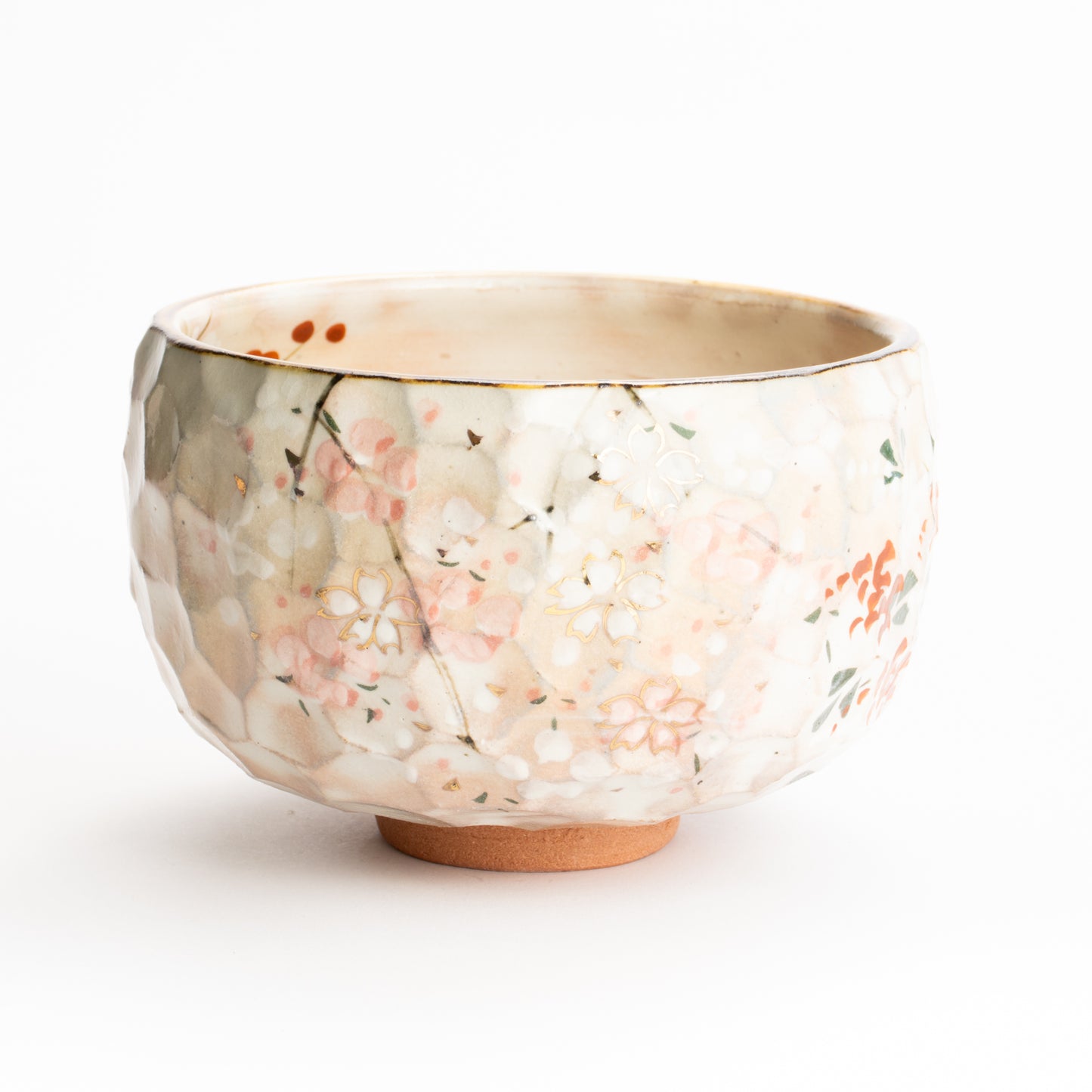 抹茶碗　色絵"四季草花"　俊山窯 KOTOPOTTER
