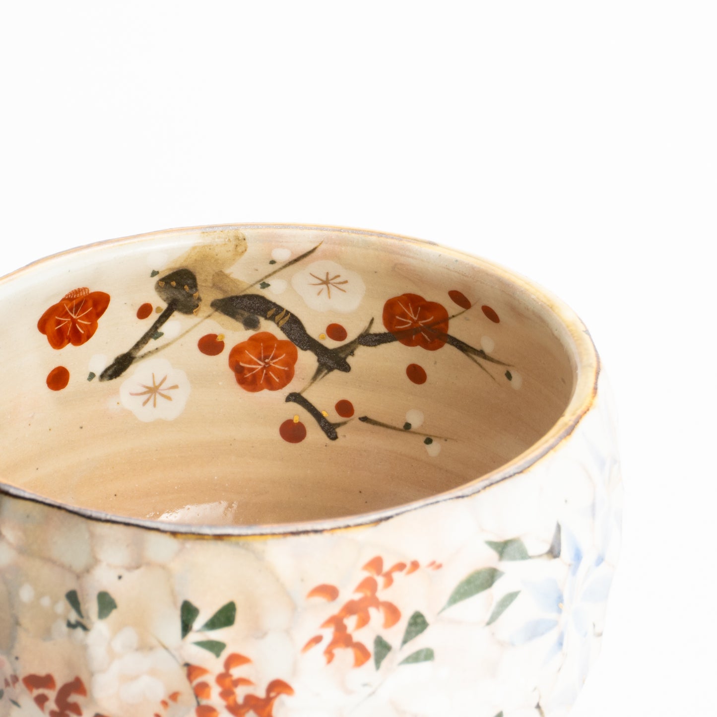 抹茶碗　色絵"四季草花"　俊山窯 KOTOPOTTER