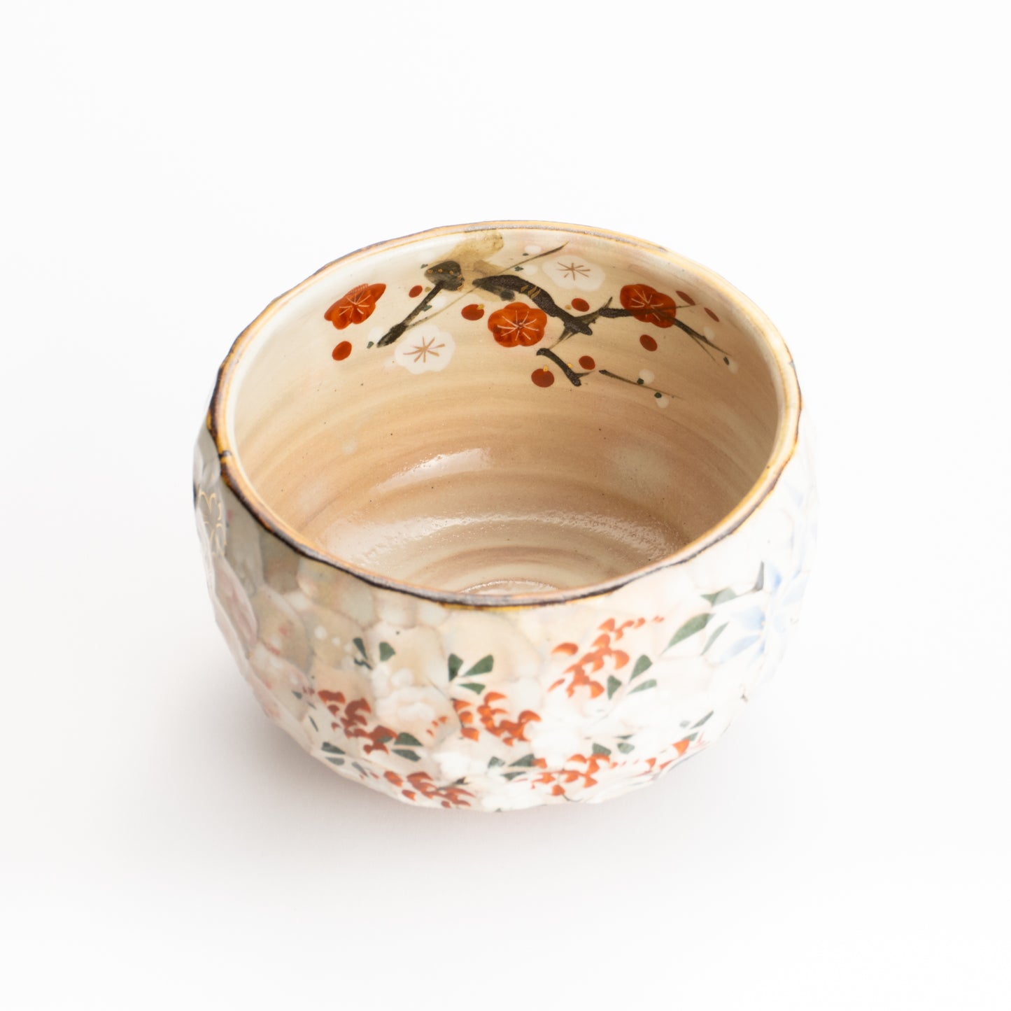 抹茶碗　色絵"四季草花"　俊山窯 KOTOPOTTER