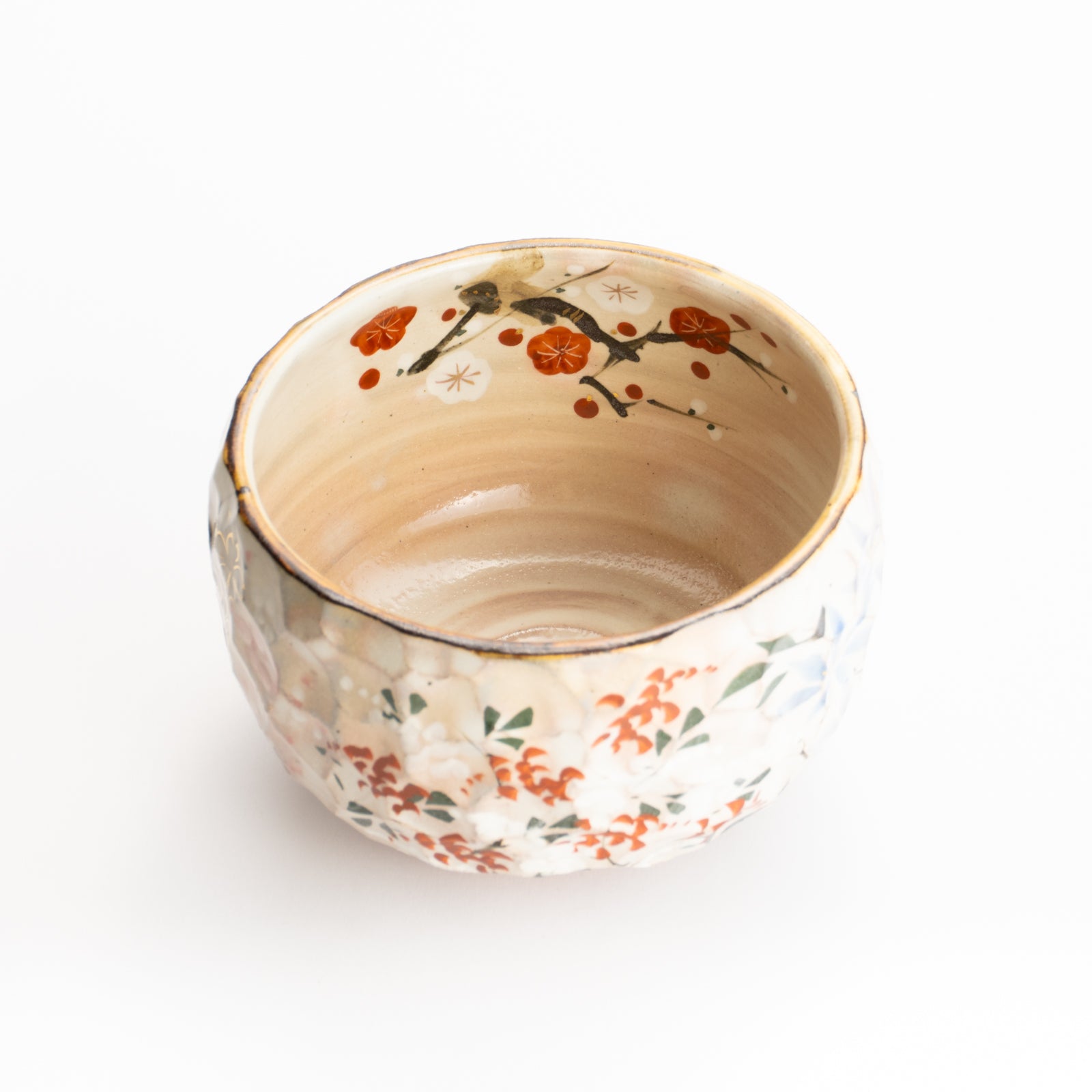 抹茶碗　色絵"四季草花"　俊山窯 KOTOPOTTER
