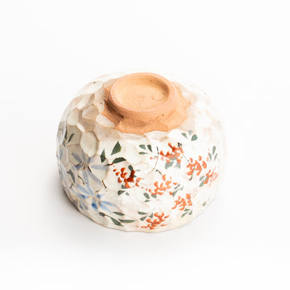 抹茶碗　色絵"四季草花"　俊山窯 KOTOPOTTER