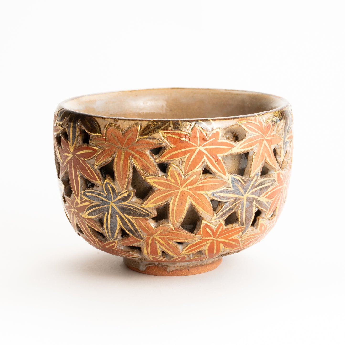 抹茶碗　透かし"錦秋"　俊山窯 KOTOPOTTER