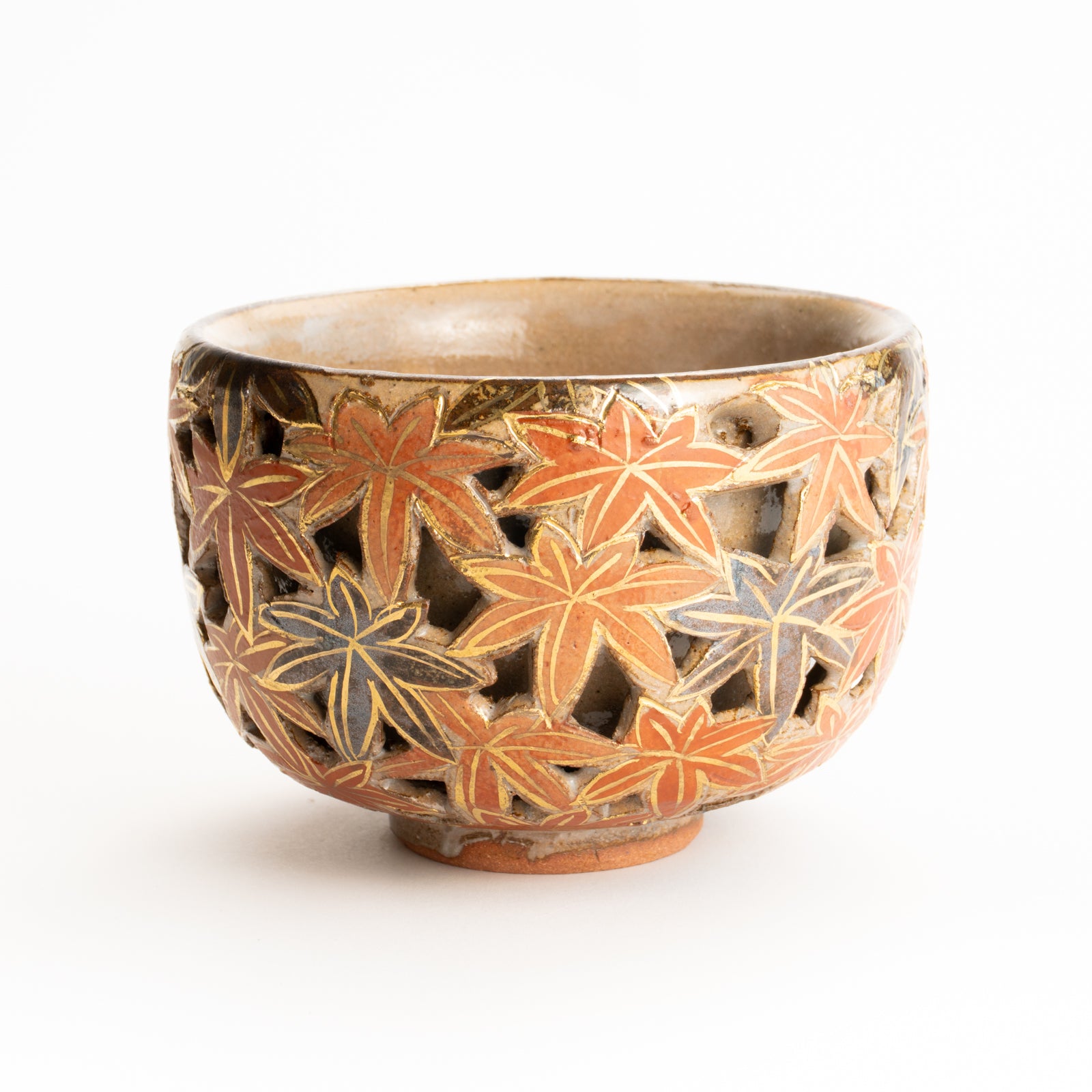 抹茶碗　透かし"錦秋"　俊山窯 KOTOPOTTER