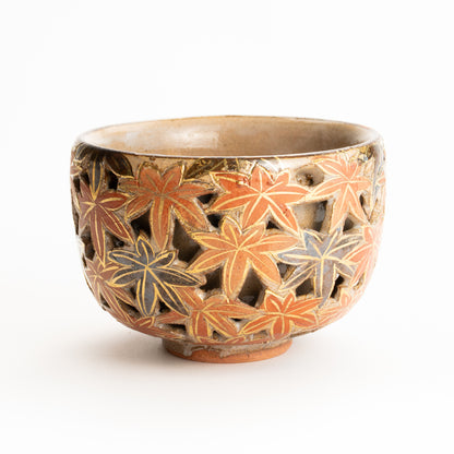 抹茶碗　透かし"錦秋"　俊山窯 KOTOPOTTER