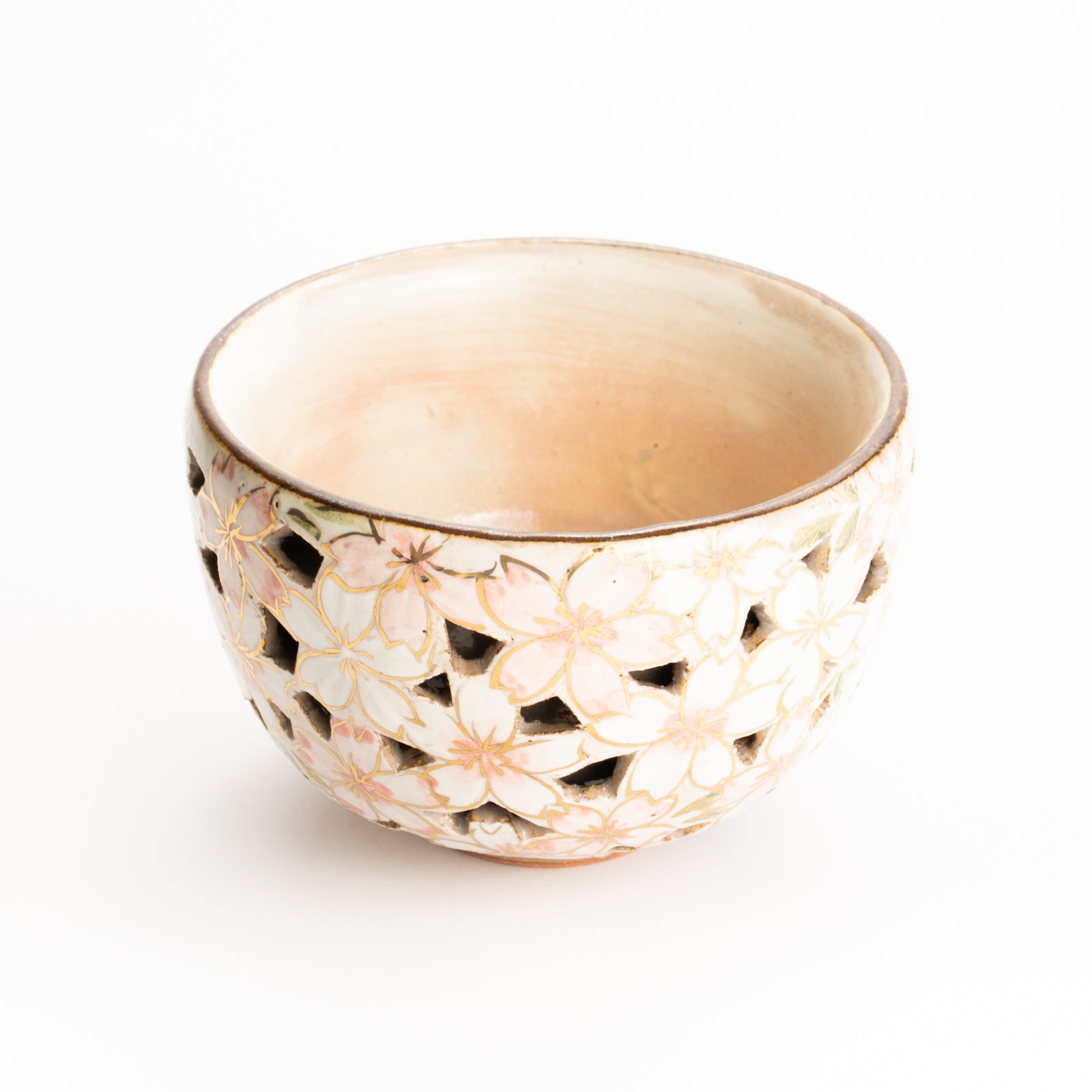 抹茶碗　透かし彫"桜図"　俊山窯 KOTOPOTTER