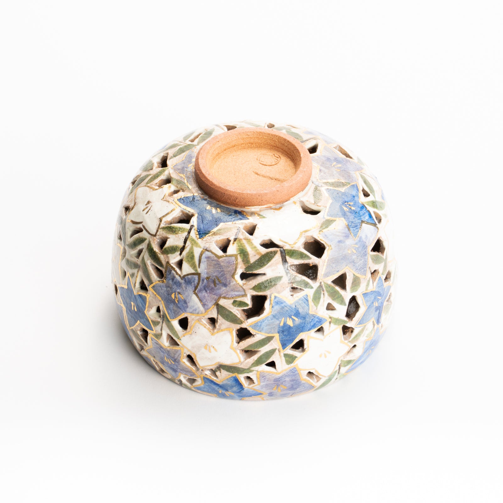 抹茶碗　透かし彫"桔梗図"　俊山窯 KOTOPOTTER