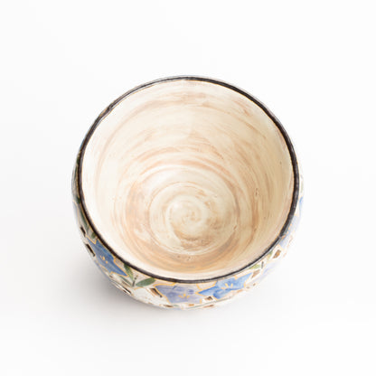 抹茶碗　透かし彫"桔梗図"　俊山窯 KOTOPOTTER