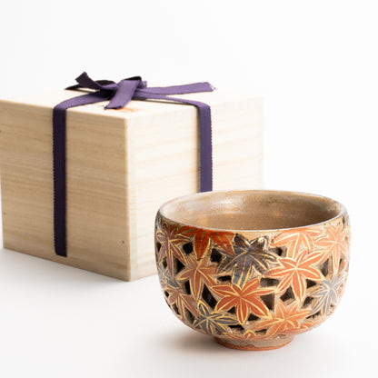 抹茶碗　透かし"錦秋"　俊山窯 KOTOPOTTER
