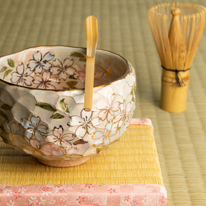 抹茶碗　色絵"桜之図"　俊山窯 KOTOPOTTER