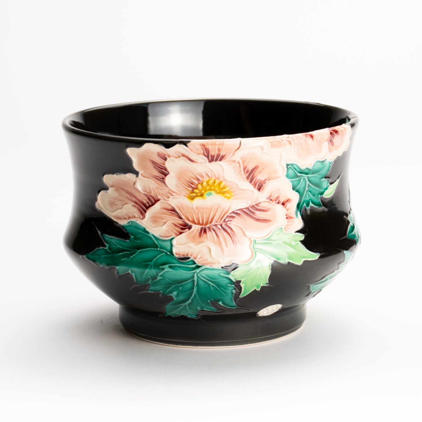 抹茶碗　紫交趾 "牡丹"　一如 KOTOPOTTER