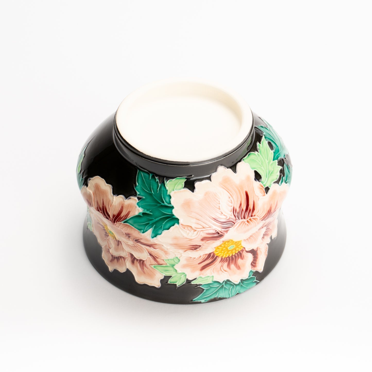 抹茶碗　紫交趾 "牡丹"　一如 KOTOPOTTER
