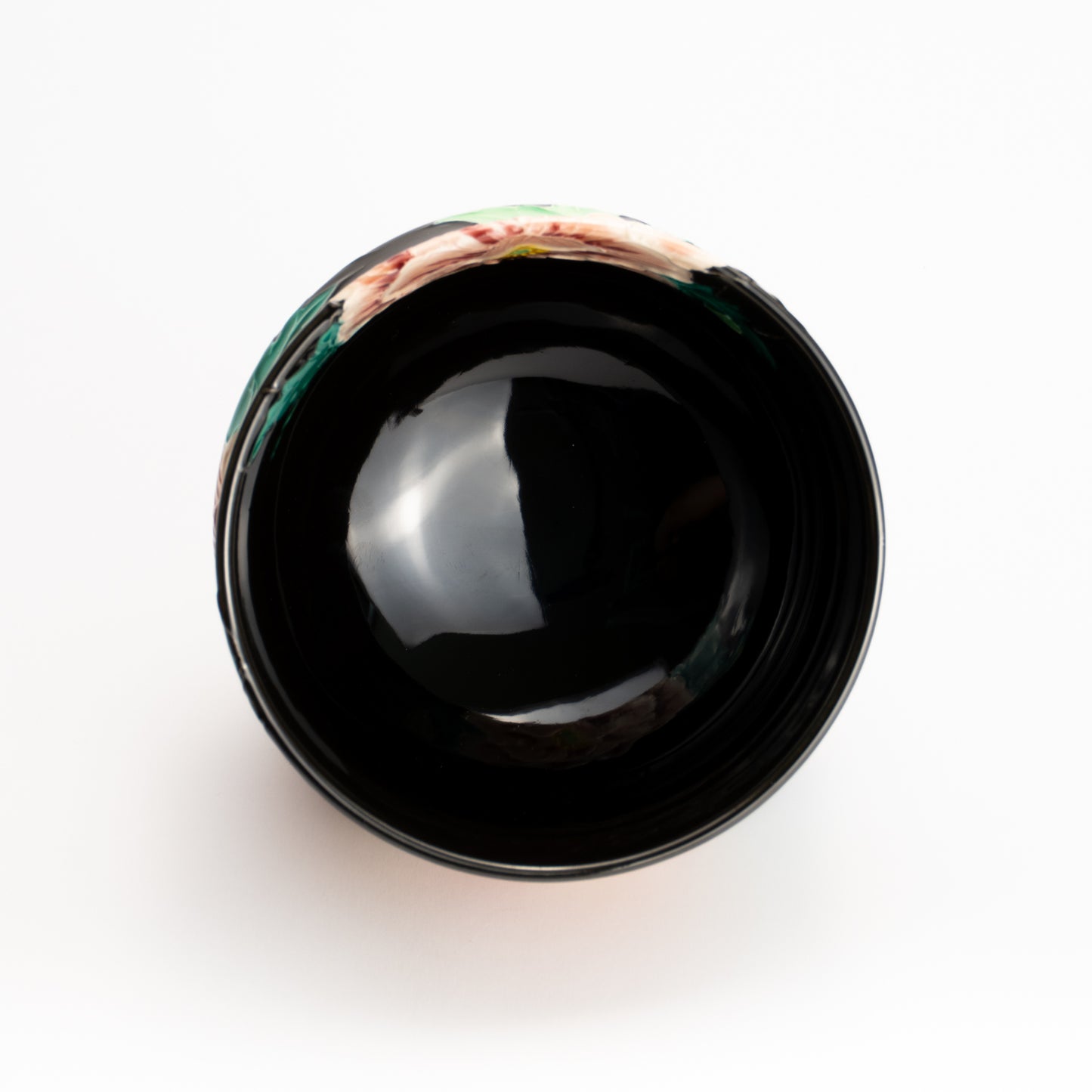 抹茶碗　紫交趾 "牡丹"　一如 KOTOPOTTER