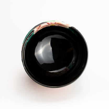 抹茶碗　紫交趾 "牡丹"　一如 KOTOPOTTER
